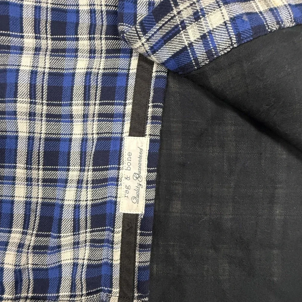 Rag & Bone Men's‎ Classic Fit 100% cotton plaid Flannel Size L